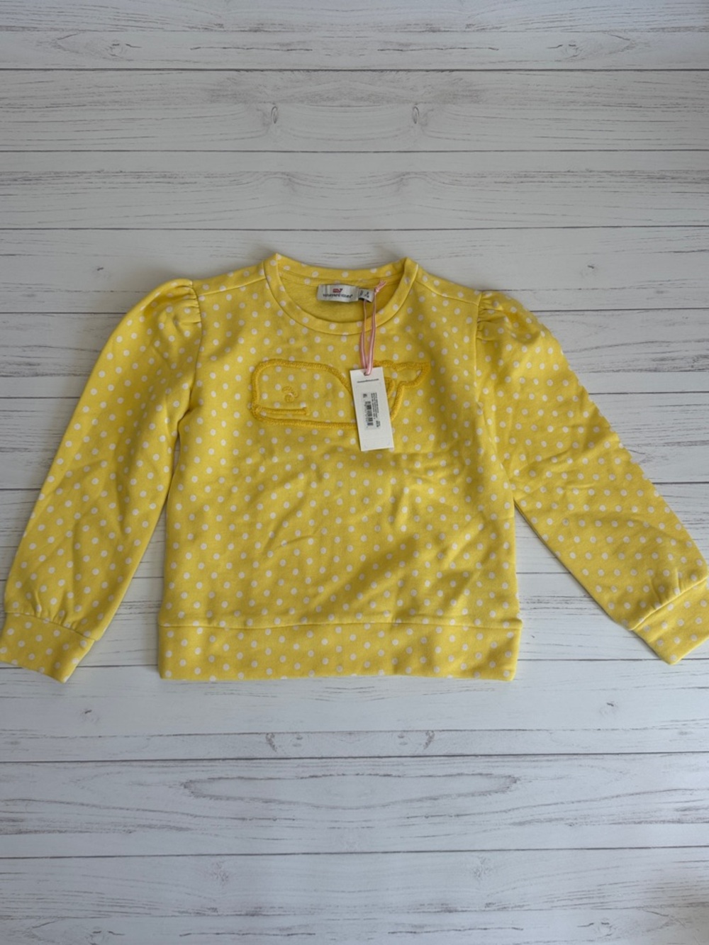 NWT vineyard vines Yellow Polka Dot Pullover Sweatshirt